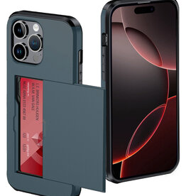 NoXx NoXx iPhone 16 Pro Max Hoesje Pashouder Hard - Donker Blauw