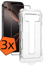 Nomfy Screenprotector - Geschikt voor iPhone 16 Pro Max Screenprotector Met Installatie Kit Bescherm Glas - Screenprotector Geschikt voor iPhone 16 Pro Max Screen Protector Met Montage Frame Flexibel Glas Full Cover - 3 PACK