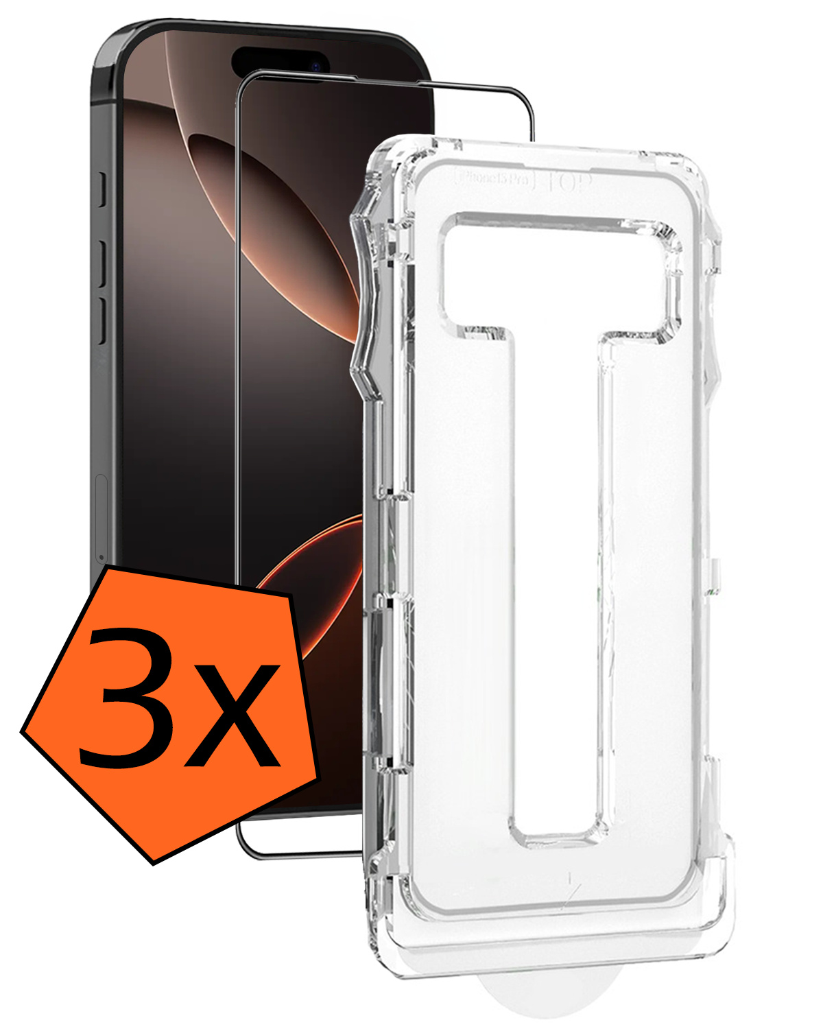 Nomfy Screenprotector - Geschikt voor iPhone 16 Pro Max Screenprotector Met Installatie Kit Bescherm Glas - Screenprotector Geschikt voor iPhone 16 Pro Max Screen Protector Met Montage Frame Flexibel Glas Full Cover - 3 PACK