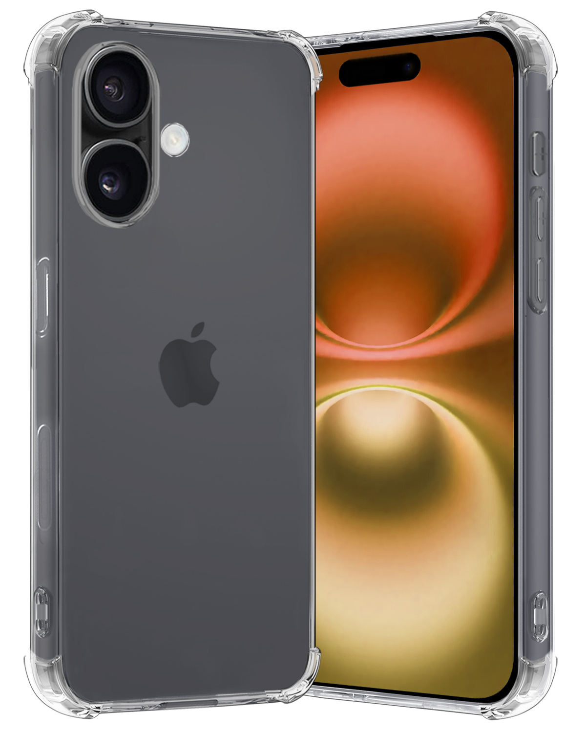 Nomfy Hoesje Geschikt voor iPhone 16 Hoesje Shock Proof Cover Case Shockproof - Hoes Geschikt voor iPhone 16 Hoes Siliconen Back Case - Transparant