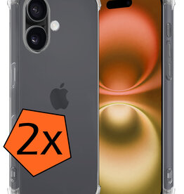 Nomfy Nomfy iPhone 16 Plus Hoesje Shockproof - Transparant - 2 PACK