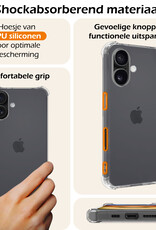 Nomfy Hoesje Geschikt voor iPhone 16 Plus Hoesje Shock Proof Cover Case Shockproof Met 2x Screenprotector - Hoes Geschikt voor iPhone 16 Plus Hoes Siliconen Back Case - Transparant