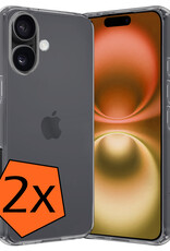 Nomfy Hoesje Geschikt voor iPhone 16 Plus Hoesje Siliconen Cover Case - Hoes Geschikt voor iPhone 16 Plus Hoes Back Case - 2-PACK - Transparant