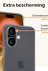 Nomfy Hoesje Geschikt voor iPhone 16 Plus Hoesje Siliconen Cover Case - Hoes Geschikt voor iPhone 16 Plus Hoes Back Case - 2-PACK - Transparant