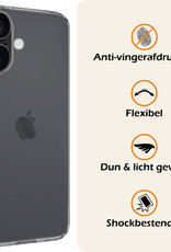 Nomfy Hoesje Geschikt voor iPhone 16 Plus Hoesje Siliconen Cover Case Met 2x Screenprotector - Hoes Geschikt voor iPhone 16 Plus Hoes Back Case - Transparant