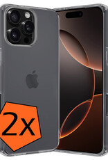 Nomfy Hoesje Geschikt voor iPhone 16 Pro Hoesje Siliconen Cover Case - Hoes Geschikt voor iPhone 16 Pro Hoes Back Case - 2-PACK - Transparant