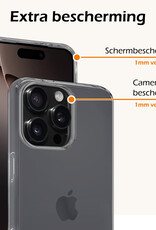 Nomfy Hoesje Geschikt voor iPhone 16 Pro Max Hoesje Siliconen Cover Case Met 2x Screenprotector - Hoes Geschikt voor iPhone 16 Pro Max Hoes Back Case - Transparant