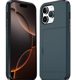 Nomfy Nomfy iPhone 16 Pro Hoesje Pashouder Hard - Donker Blauw