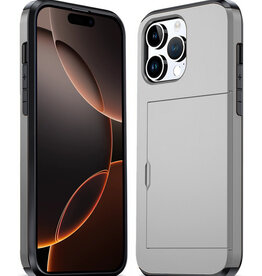 Nomfy Nomfy iPhone 16 Pro Hoesje Pashouder Hard - Grijs