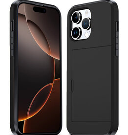 Nomfy Nomfy iPhone 16 Pro Hoesje Pashouder Hard - Zwart
