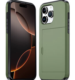Nomfy Nomfy iPhone 16 Pro Max Hoesje Pashouder Hard - Donker Groen