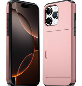 Nomfy Nomfy iPhone 16 Pro Max Hoesje Pashouder Hard - Rosé Goud