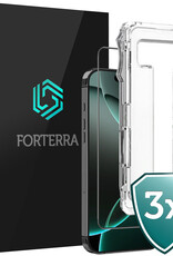 Forterra Screenprotector Geschikt voor iPhone 16 Pro Max Screenprotector Met Installatie Kit Flexibel Hybrid Full Cover - Screen Protector Geschikt voor iPhone 16 Pro Max Screenprotector Met Montage Frame Buigbaar Glas - 3 PACK