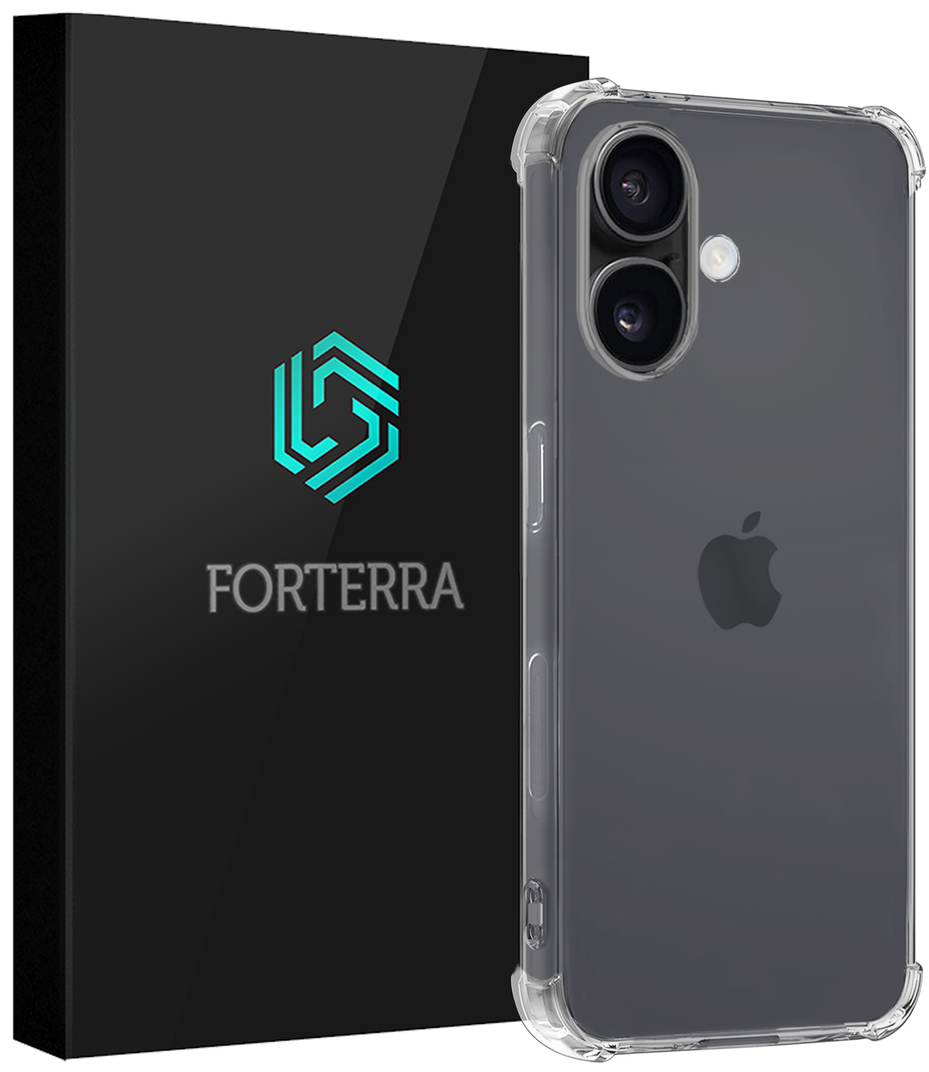 Forterra Hoesje Geschikt voor iPhone 16 Plus Case Shockproof Siliconen Hoes - Hoes Geschikt voor iPhone 16 Plus Hoesje Shock Proof Back Cover - Transparant
