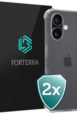 Forterra Hoesje Geschikt voor iPhone 16 Plus Case Shockproof Siliconen Hoes - Hoes Geschikt voor iPhone 16 Plus Hoesje Shock Proof Back Cover - Transparant - 2 PACK