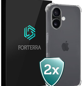 Forterra Forterra iPhone 16 Plus Hoesje Shockproof - Transparant - 2 PACK