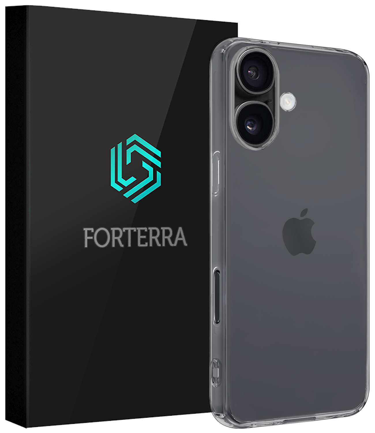 Forterra Hoesje Geschikt voor iPhone 16 Case Siliconen Hoes - Hoes Geschikt voor iPhone 16 Hoesje Back Cover - Transparant