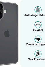 Forterra Hoesje Geschikt voor iPhone 16 Plus Case Siliconen Hoes Met Screenprotector - Hoes Geschikt voor iPhone 16 Plus Hoesje Back Cover - Transparant