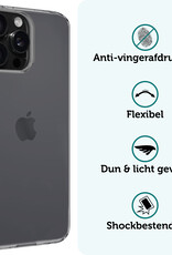 Forterra Hoesje Geschikt voor iPhone 16 Pro Case Siliconen Hoes Met Screenprotector - Hoes Geschikt voor iPhone 16 Pro Hoesje Back Cover - Transparant