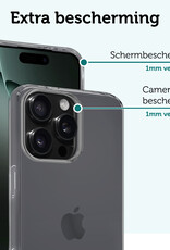 Forterra Hoesje Geschikt voor iPhone 16 Pro Case Siliconen Hoes Met Screenprotector - Hoes Geschikt voor iPhone 16 Pro Hoesje Back Cover - Transparant