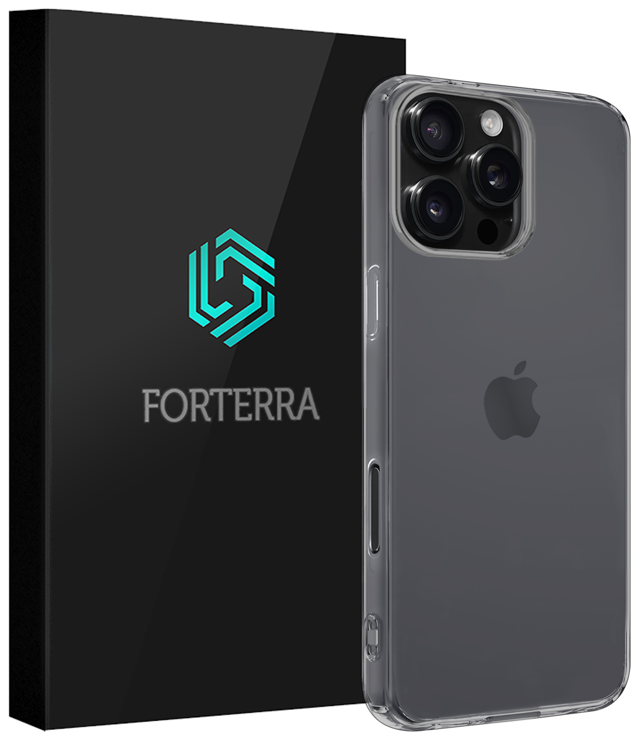 Forterra Hoesje Geschikt voor iPhone 16 Pro Max Case Siliconen Hoes - Hoes Geschikt voor iPhone 16 Pro Max Hoesje Back Cover - Transparant