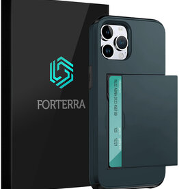 Forterra Forterra iPhone 16 Pro Hoesje Pashouder Hard - Donker Blauw