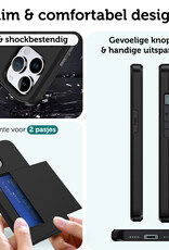 Forterra Hoesje Geschikt voor iPhone 16 Pro Pashouder Hard Case Hoes - Hoes Geschikt voor iPhone 16 Pro Hoesje Back Cover Met Pasjeshouder - Zwart