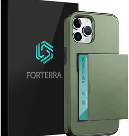 Forterra Forterra iPhone 16 Pro Max Hoesje Pashouder Hard - Donker Groen