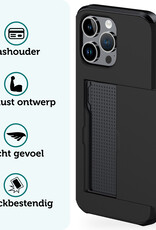 Forterra Hoesje Geschikt voor iPhone 16 Pro Max Pashouder Hard Case Hoes - Hoes Geschikt voor iPhone 16 Pro Max Hoesje Back Cover Met Pasjeshouder - Zwart