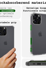 BASEY. Hoes Geschikt voor iPhone 16 Pro Hoesje Shock Proof Case Hoes Siliconen - Hoesje Geschikt voor iPhone 16 Pro Hoes Cover Shockproof - Transparant - 2 Stuks