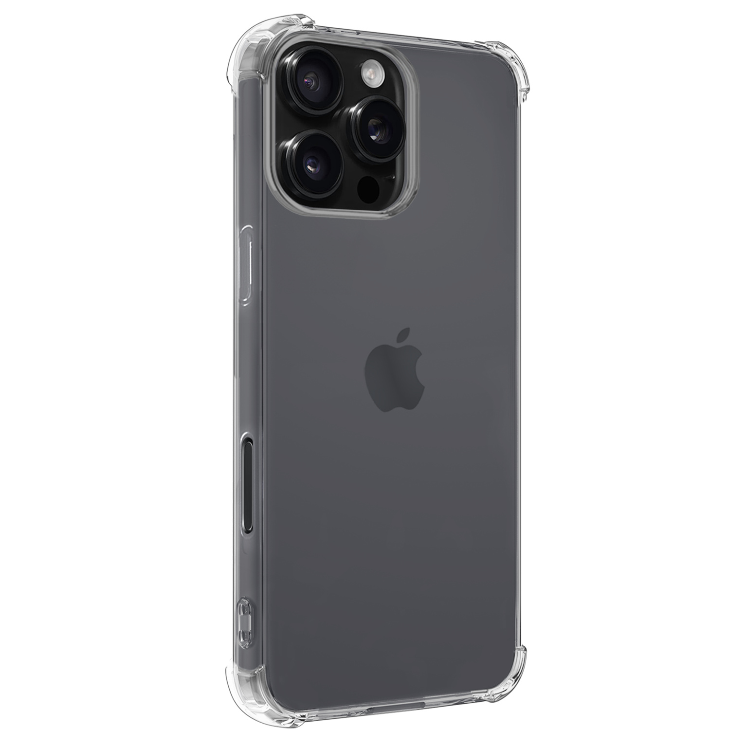 BASEY. Hoes Geschikt voor iPhone 16 Pro Hoesje Shock Proof Case Hoes Siliconen - Hoesje Geschikt voor iPhone 16 Pro Hoes Cover Shockproof - Transparant - 2 Stuks