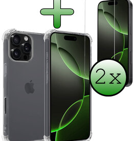 BASEY. BASEY. iPhone 16 Pro Hoesje Shockproof Met 2x Screenprotector Met Dichte Notch
