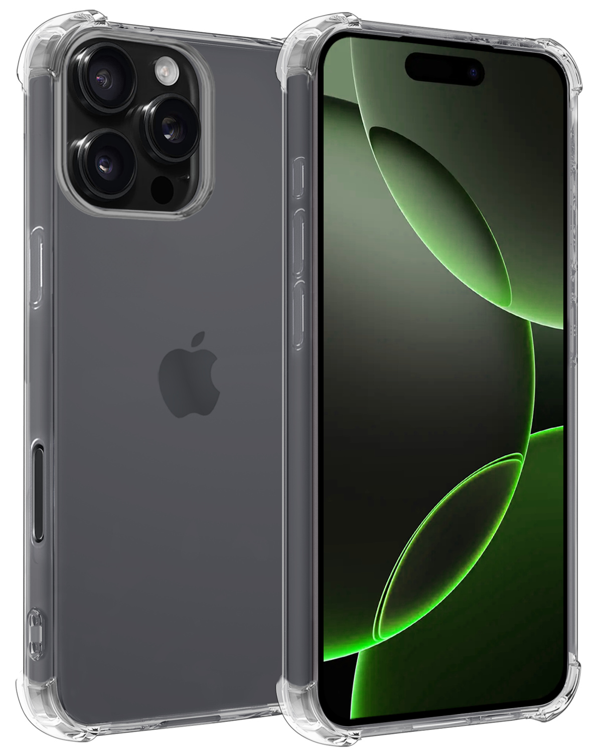 BASEY. Hoes Geschikt voor iPhone 16 Pro Max Hoesje Shock Proof Case Hoes Siliconen - Hoesje Geschikt voor iPhone 16 Pro Max Hoes Cover Shockproof - Transparant