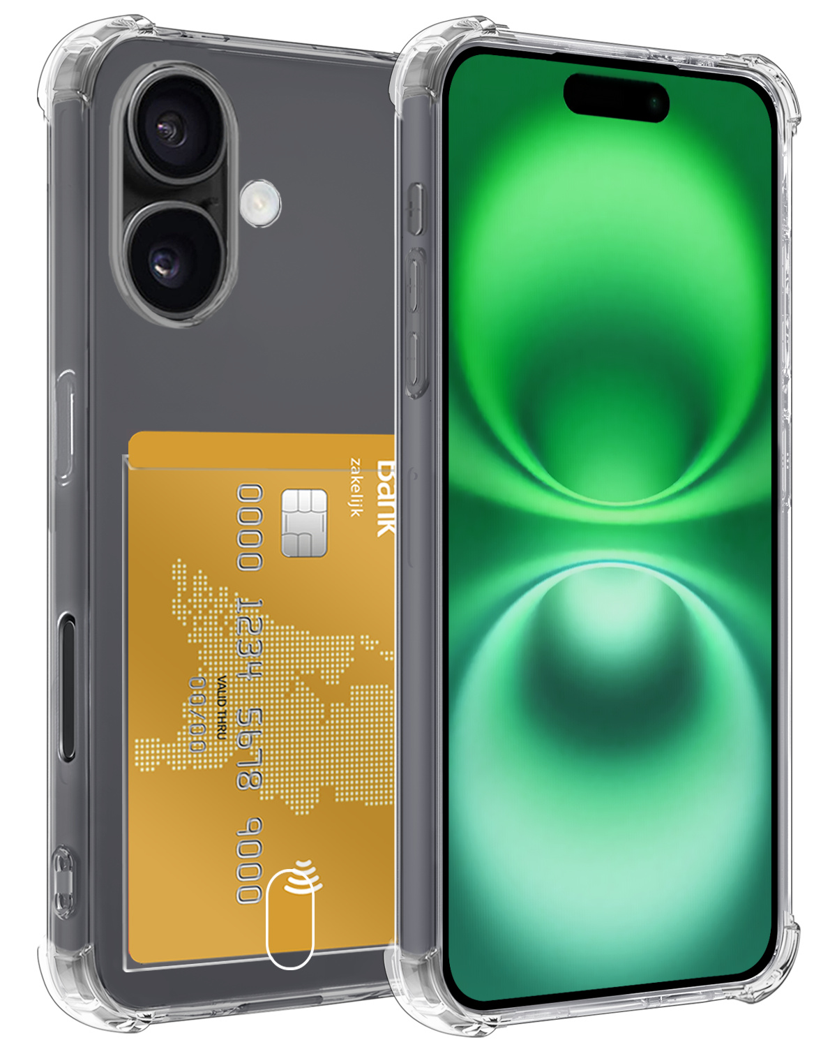 BASEY. Hoes Geschikt voor iPhone 16 Hoesje Shock Proof Case Hoes - Hoesje Geschikt voor iPhone 16 Hoes Cover Shockproof - Transparant