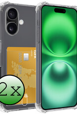 BASEY. Hoes Geschikt voor iPhone 16 Plus Hoesje Shock Proof Case Hoes - Hoesje Geschikt voor iPhone 16 Plus Hoes Cover Shockproof - Transparant - 2 Stuks