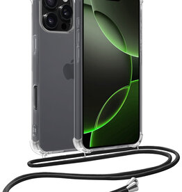 BASEY. BASEY. iPhone 16 Pro Hoesje Transparant Shockproof Met Zwart Koord