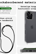 BASEY. Hoes Geschikt voor iPhone 16 Pro Hoesje Shock Proof Case Met Koord Shock Hoes Met Koord - Hoesje Geschikt voor iPhone 16 Pro Hoes Cover Met Koord - Transparant