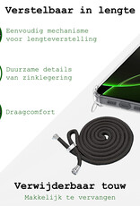 BASEY. Hoes Geschikt voor iPhone 16 Pro Max Hoesje Shock Proof Case Met Koord Shock Hoes Met Koord - Hoesje Geschikt voor iPhone 16 Pro Max Hoes Cover Met Koord - Transparant