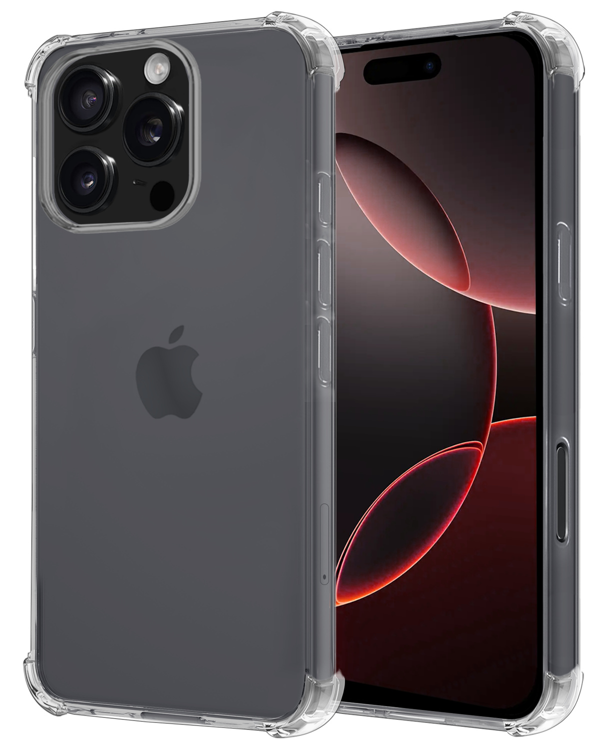 NoXx Hoes Geschikt voor iPhone 16 Pro Hoesje Siliconen Cover Shock Proof Back Case Shockproof Hoes - Transparant