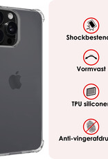 NoXx Hoes Geschikt voor iPhone 16 Pro Hoesje Siliconen Cover Shock Proof Back Case Shockproof Hoes - Transparant