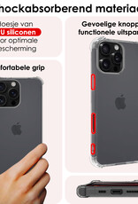 NoXx Hoes Geschikt voor iPhone 16 Pro Hoesje Siliconen Cover Shock Proof Back Case Shockproof Hoes - Transparant