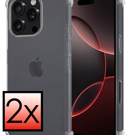 NoXx NoXx iPhone 16 Pro Max Hoesje Shockproof - Transparant - 2 PACK