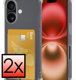 NoXx NoXx iPhone 16 Plus Hoesje Pashouder - 2 PACK