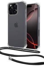 NoXx Hoes Geschikt voor iPhone 16 Pro Max Hoesje Transparant Met Telefoonkoord Cover Shock Proof Case Koord Hoes