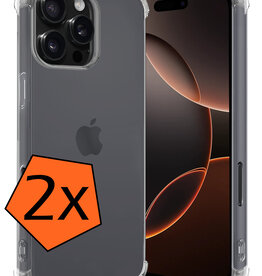 Nomfy Nomfy iPhone 16 Pro Hoesje Shockproof - Transparant - 2 PACK