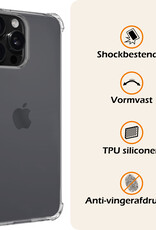 Nomfy Hoesje Geschikt voor iPhone 16 Pro Hoesje Shock Proof Cover Case Shockproof - Hoes Geschikt voor iPhone 16 Pro Hoes Siliconen Back Case - Transparant - 2 PACK