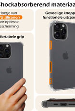 Nomfy Hoesje Geschikt voor iPhone 16 Pro Hoesje Shock Proof Cover Case Shockproof - Hoes Geschikt voor iPhone 16 Pro Hoes Siliconen Back Case - Transparant - 2 PACK