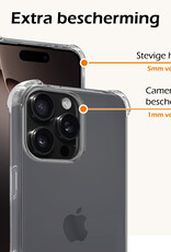 Nomfy Hoesje Geschikt voor iPhone 16 Pro Max Hoesje Shock Proof Cover Case Shockproof - Hoes Geschikt voor iPhone 16 Pro Max Hoes Siliconen Back Case - Transparant