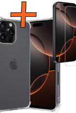 Nomfy Hoesje Geschikt voor iPhone 16 Pro Max Hoesje Shock Proof Cover Case Shockproof Met Screenprotector - Hoes Geschikt voor iPhone 16 Pro Max Hoes Siliconen Back Case - Transparant