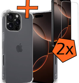Nomfy Nomfy iPhone 16 Pro Max Hoesje Shockproof Met 2x Screenprotector Met Dichte Notch